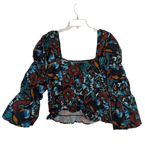 Anthropologie Porridge Red Motif Multi Tiered Boho Poplin Blouse - Picture 4 of 10